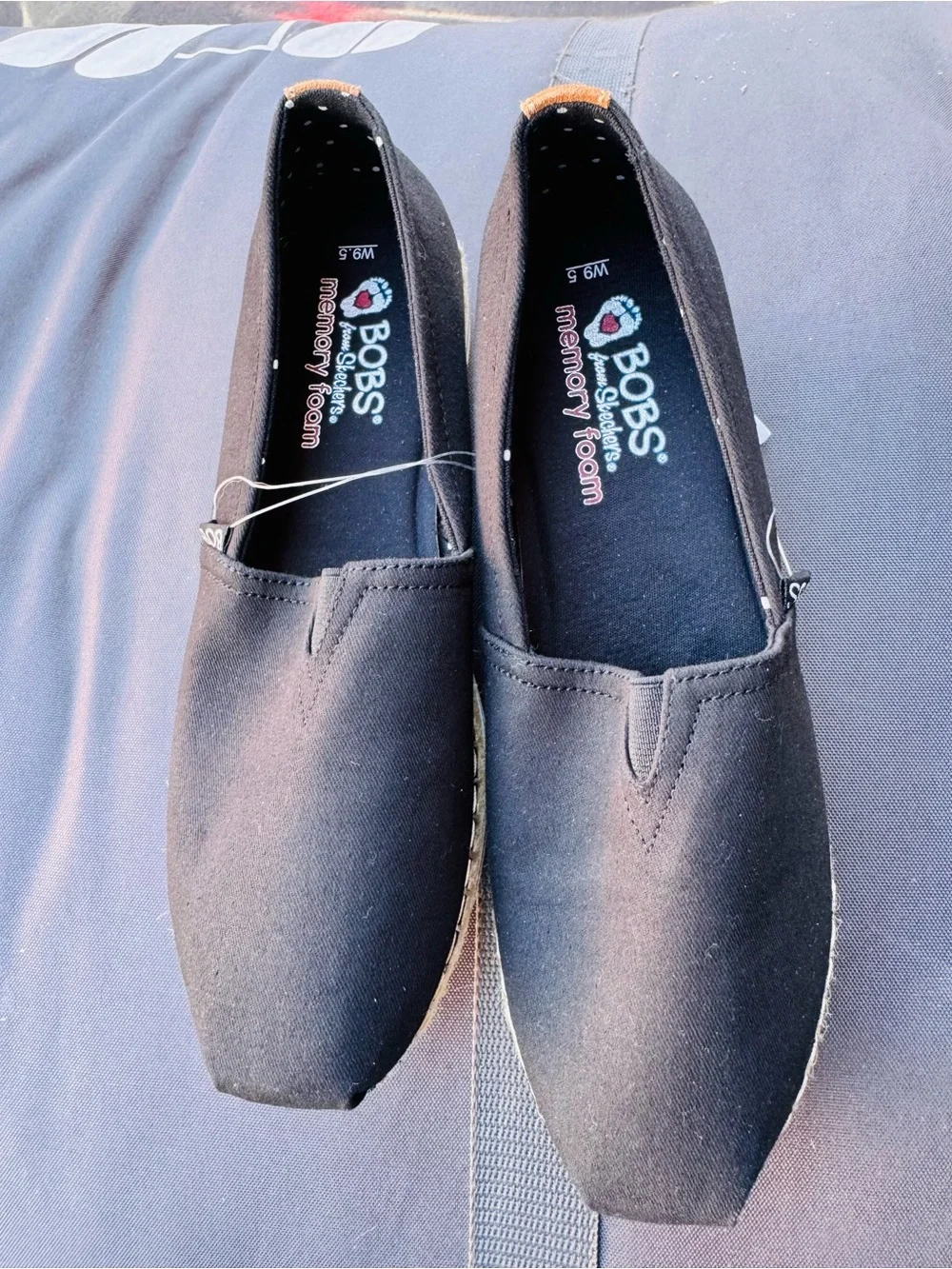 Skechers Black Slip-On Espadrille Flats Size 9.5